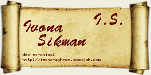 Ivona Šikman vizit kartica